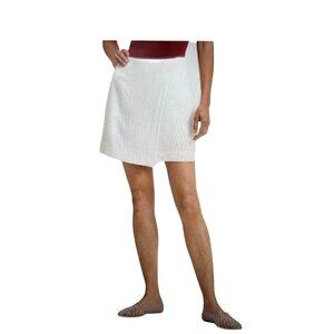 A New Day Women's White Linen Blend Faux Wrap Skort Size 16